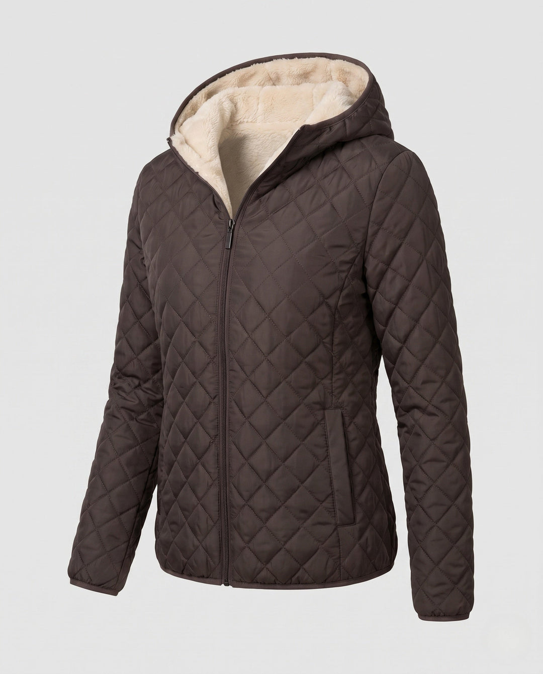 Casual Damen Steppjacke mit Kapuze für Outdoor-Aktivitäten. Leicht, winddicht und warm für Spaziergänge im Herbst.