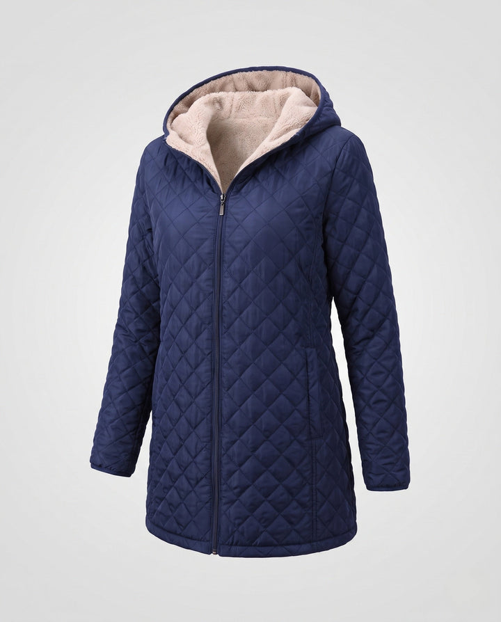 Warmer Damenmantel gesteppt, mit Kapuze, für Outdoor & Freizeitmode.