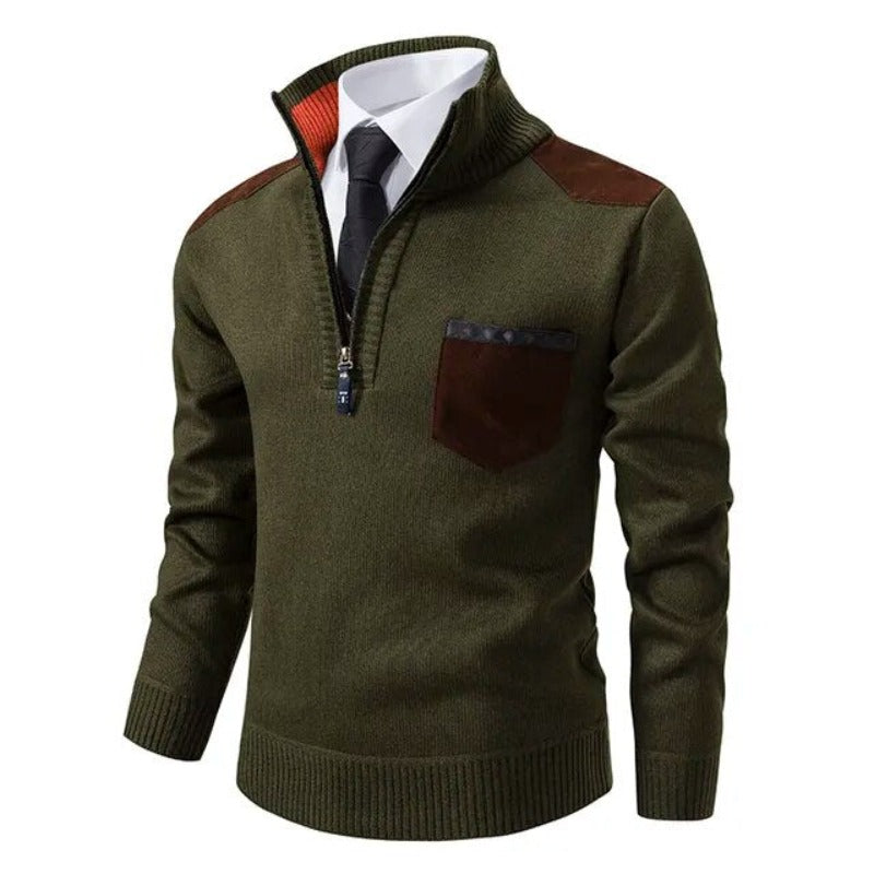 Herren Strickpullover Quarter-zip, elegant und warm. Perfektes Oberteil für Herbst- und Wintermode.