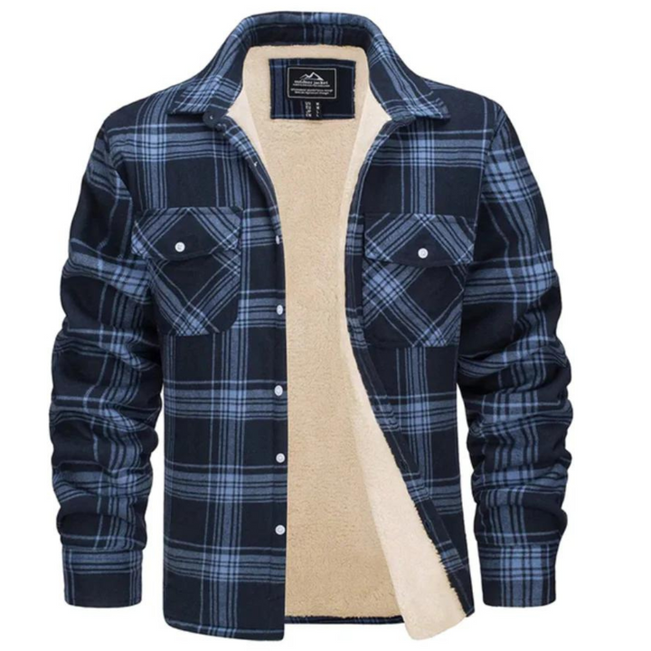 Attraktive Unisex Karomuster-Jacke mit Fleece-Futter, eine warme Geschenkidee für Herbst & Winter.