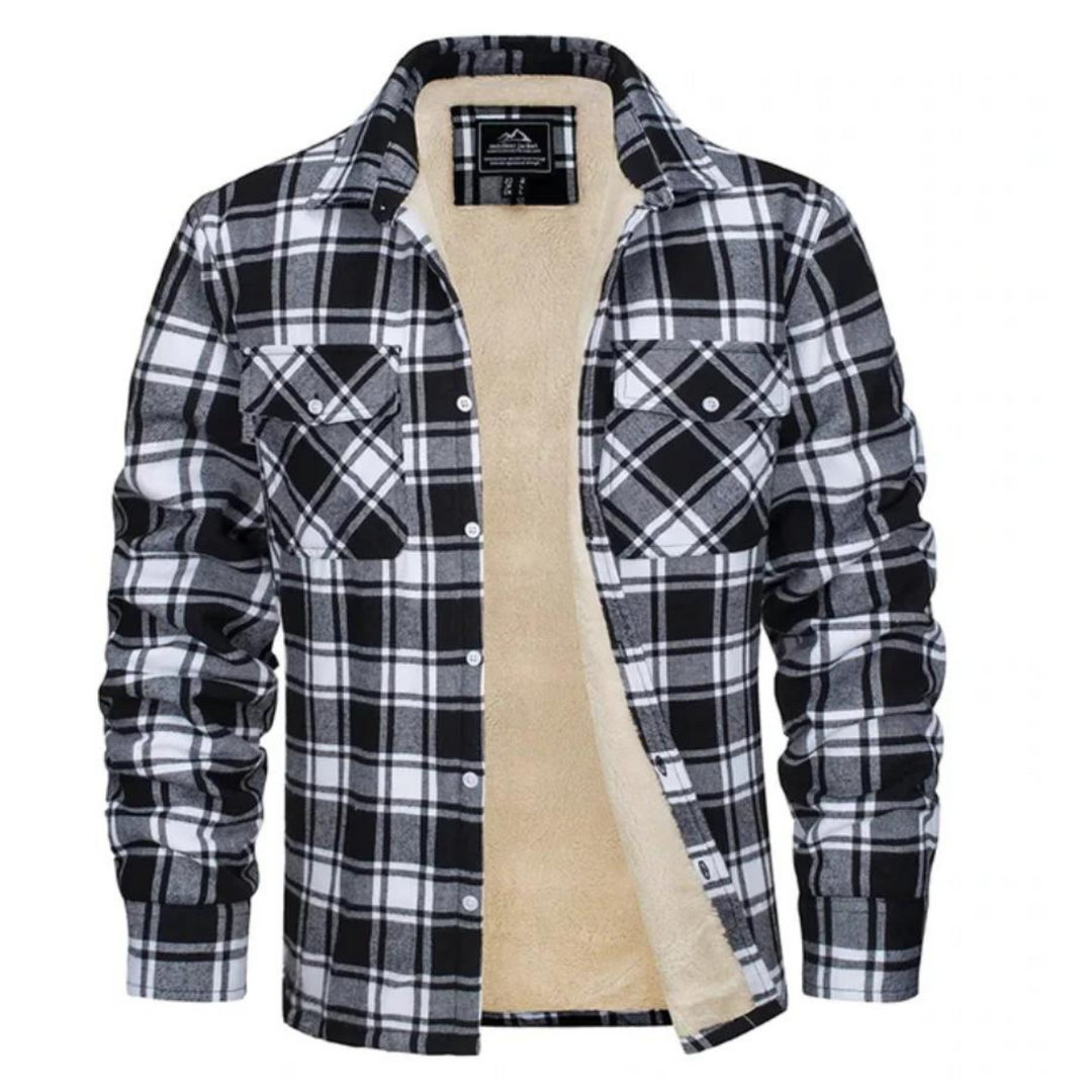 Bequeme, warme Unisex Fleece-Übergangsjacke im Karomuster-Design für Damen und Herren.
