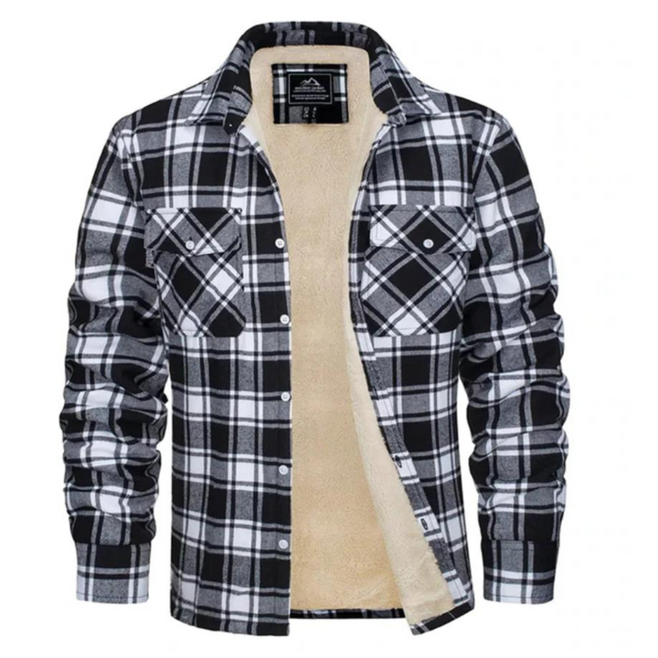 Bequeme, warme Unisex Fleece-Übergangsjacke im Karomuster-Design für Damen und Herren.