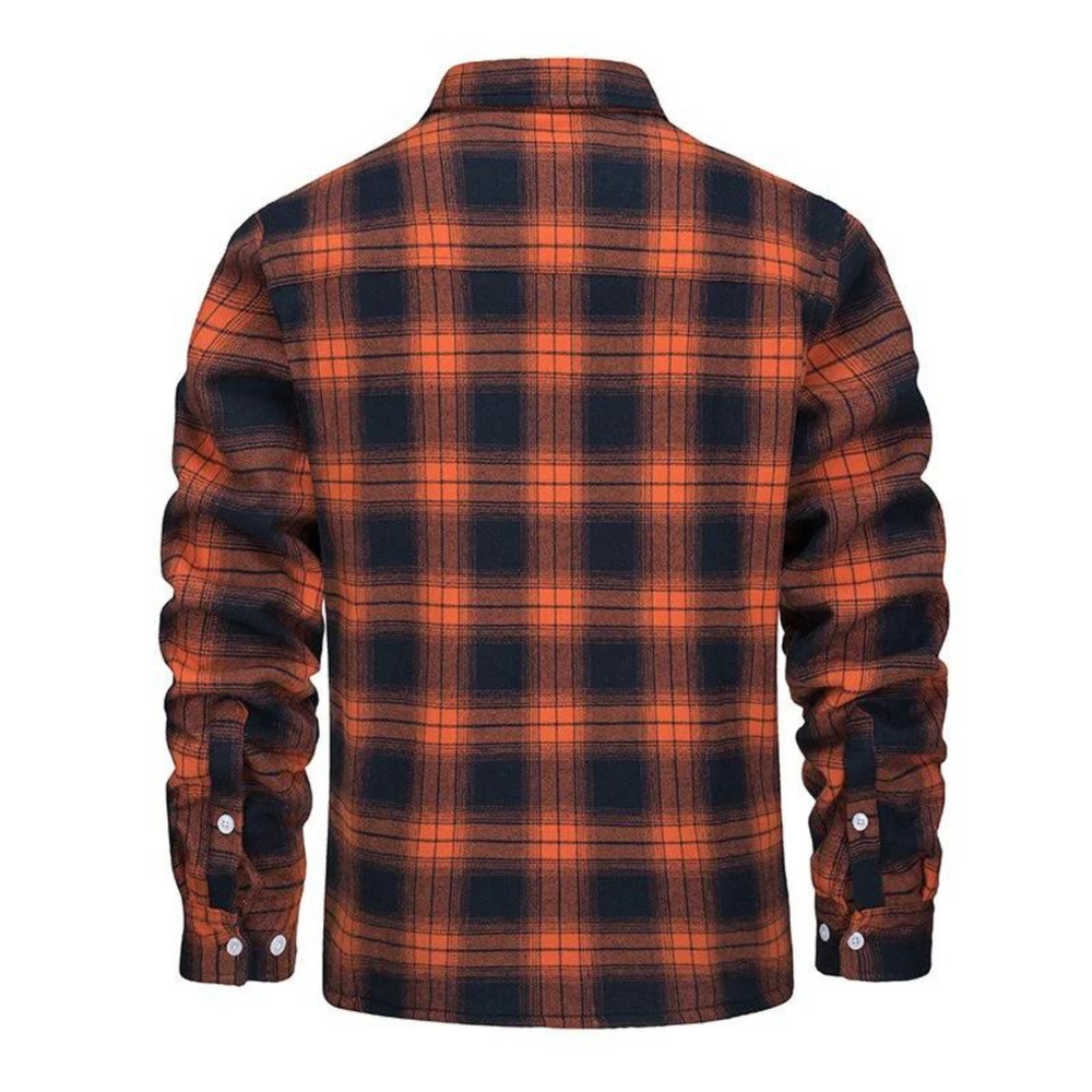 Warme Unisex Fleece-Übergangsjacke mit Karomuster, perfekt für Outdoor-Aktivitäten und kühles Wetter.