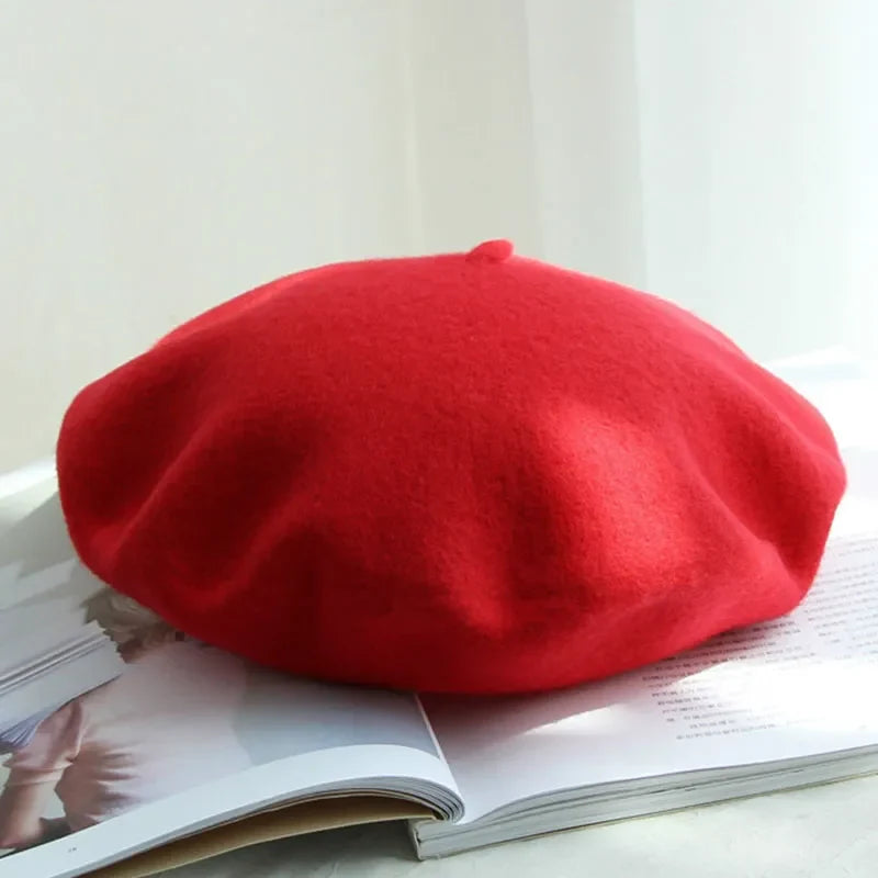 Klassisches Damen Beret, 100% Filz, vielseitiger Hut für diverse Anlässe.