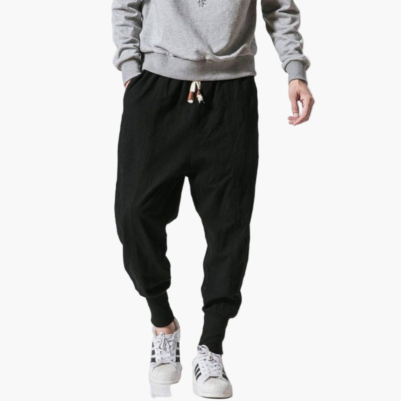 Herren Haremshose im Jogging-Stil, locker & bequem, ideal als Freizeithose für Alltag und Sport.