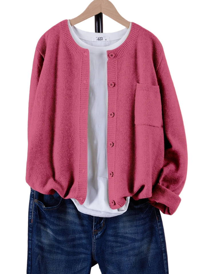 Bequeme Damen Strickjacke, lockerer Schnitt, ideal für Alltagsmode & Freizeitlook. Komfortabel & vielseitig.