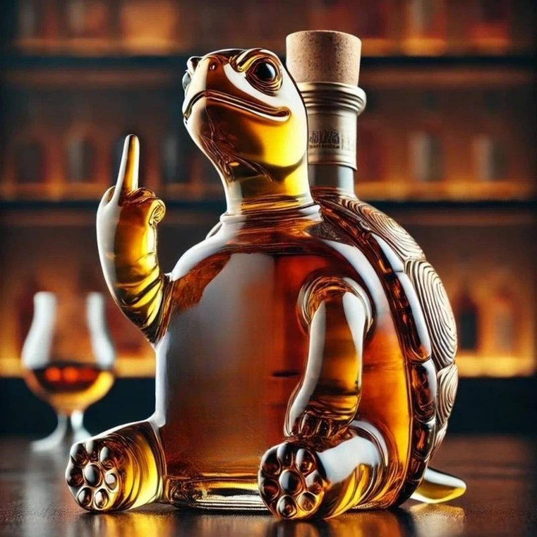 Whiskey Dekanter aus Glas, dekorative Flasche für Spirituosen und Barzubehör. Edel & einzigartiges Design.