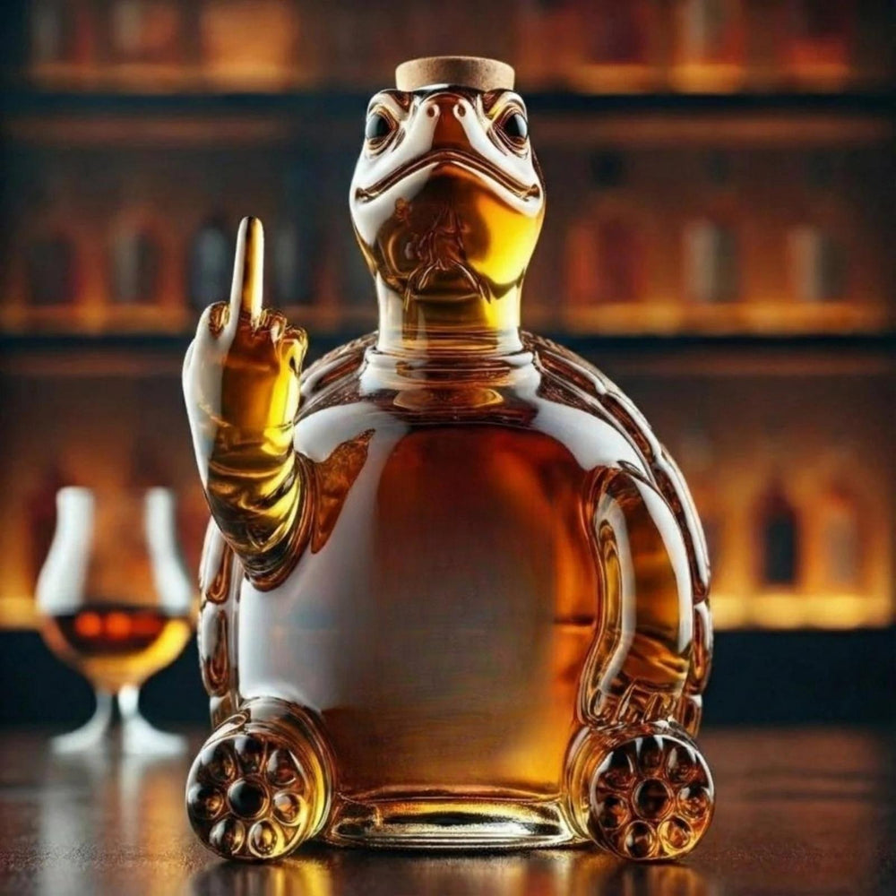 Eleganter Glas Dekanter für Whiskey, Wodka oder Rum. Perfekte Hausbar Dekoration & Geschenkidee.
