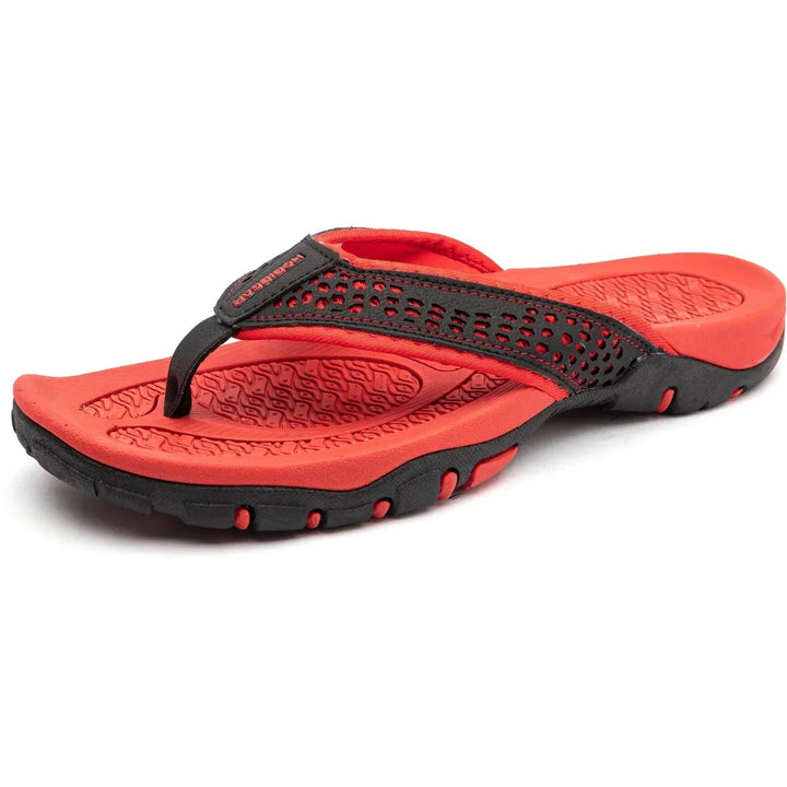 Orthopädische Herren Sandalen, Schwarz, mit Fußgewölbestütze für ganztägigen Komfort.