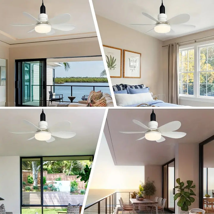 SkyeLight Deckenleuchte mit Ventilator für angenehme Kühlung & helle LED-Beleuchtung im Schlafzimmer.