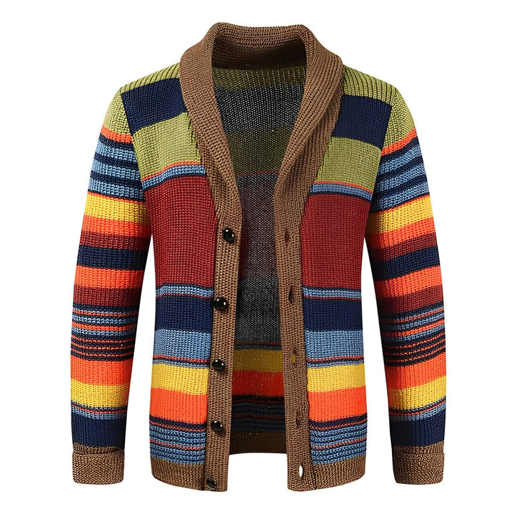 Lässiger Herren Retro-Cardigan, gestreift, vielseitig als Übergangsjacke für Frühling & Herbstmode.