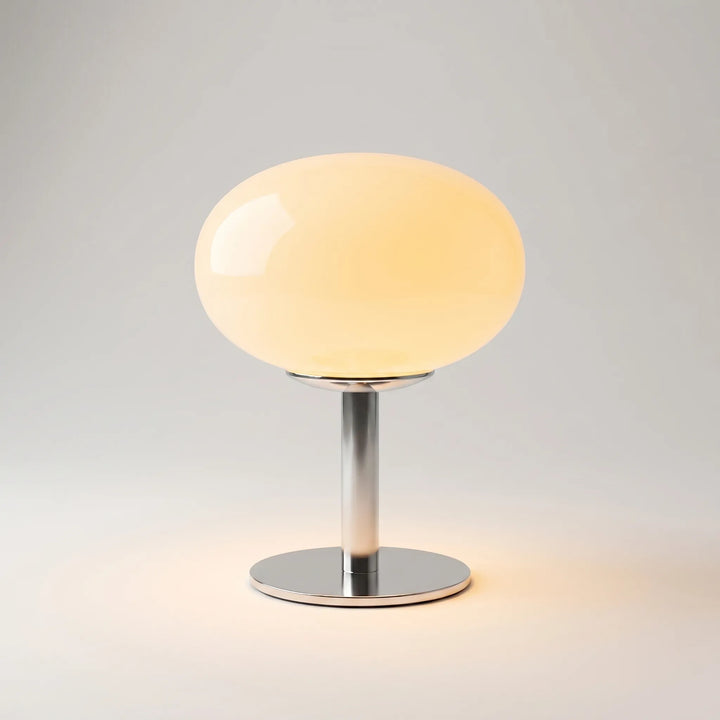 Kompakte kabellose LED-Tischlampe im Bauhaus-Stil, 3-fach dimmbar, ideal für Schreibtisch & Beistelltisch.