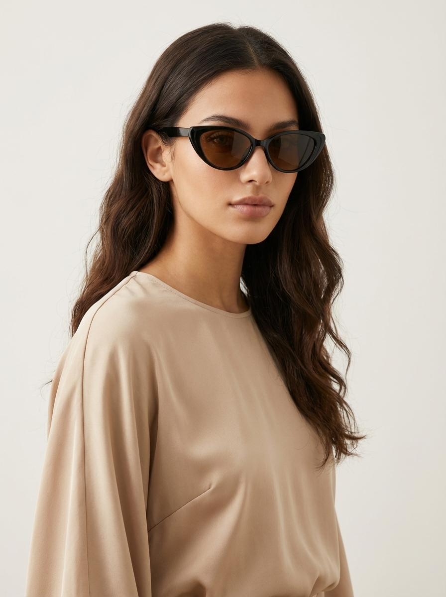 Leichte Cat-Eye Sonnenbrille für Damen, Retro-Stil, UV-Schutz, ideal für Alltag und Urlaub.