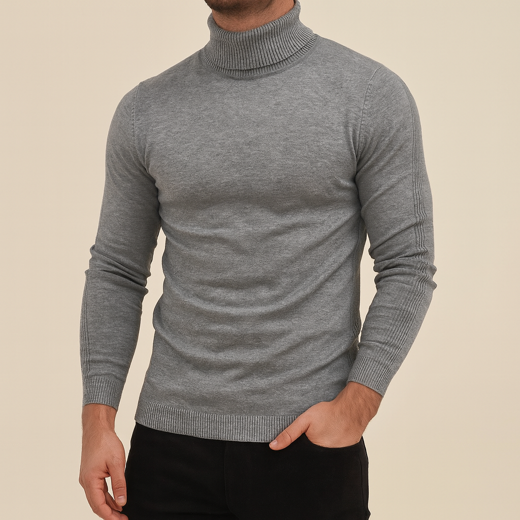 Eleganter Herren Slim Fit Rollkragenpullover für stilvolle Winterlooks.