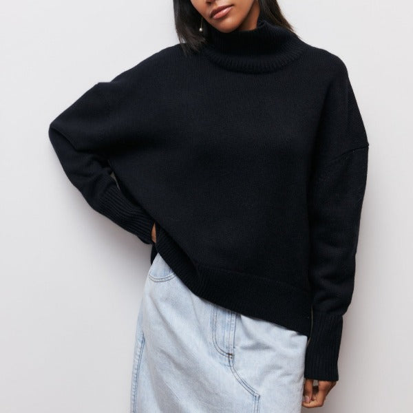 Stylischer Damen Rollkragenpullover, warmer Strickpullover, ideal als Damen Oberteil für die Wintermode.