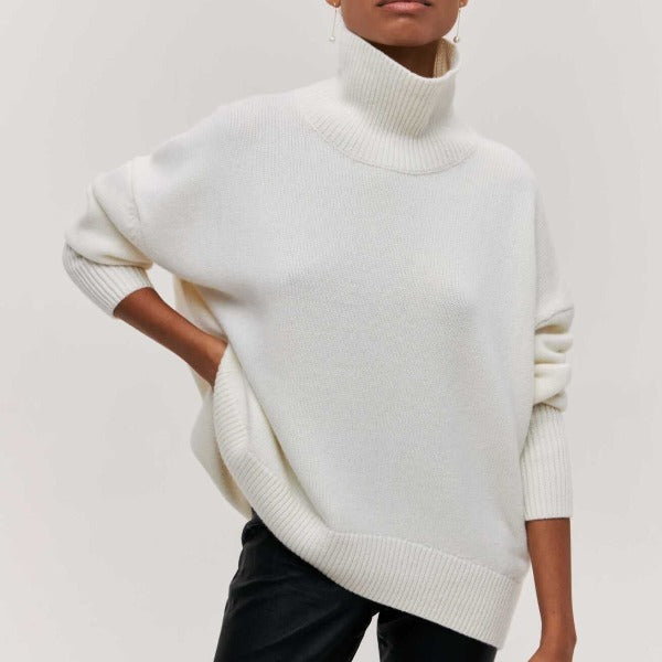 Bequemer, warmer Damen Rollkragenpullover, eleganter Winter-Strickpullover. Perfekt als Langarm-Oberteil.