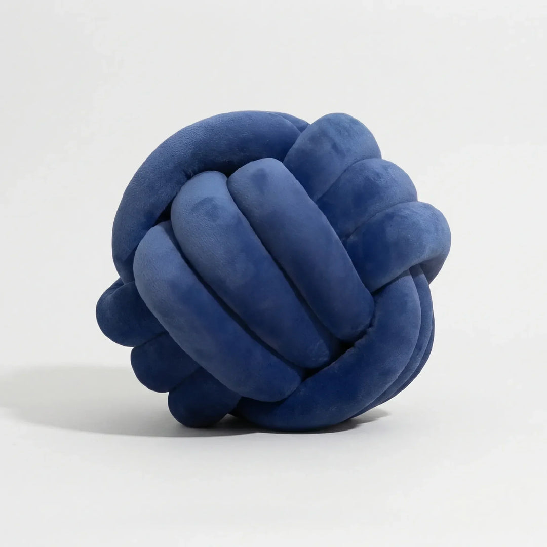 Blickfang: Dekoratives rundes Knotenkissen, weiches Samtkissen. Einzigartiges Design für Ihr Wohn- oder Schlafzimmer.