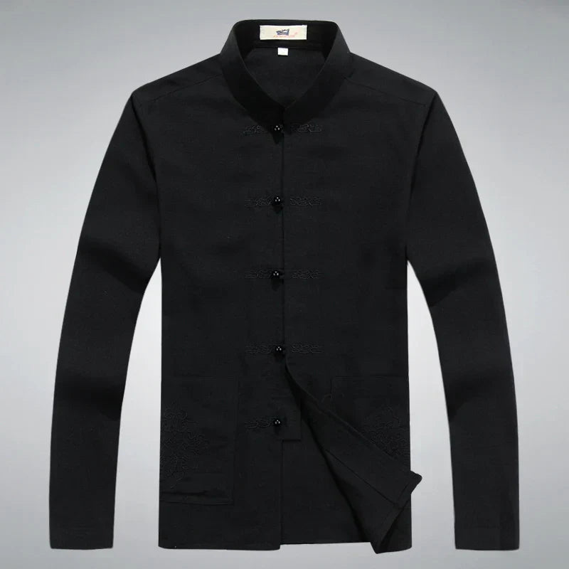 Herrenbekleidung: Japanisches Freizeit-Set. Zweiteiliges Outfit mit modernem Patch Design.