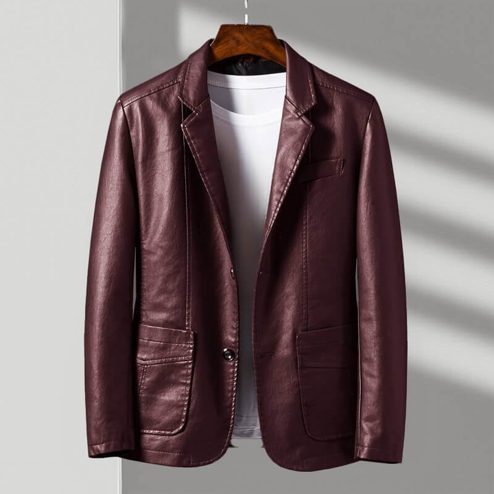 Rückansicht der Vintage Herrenjacke. Klassische Passform und zeitloses Design, ideal als stilvolle Übergangsjacke.