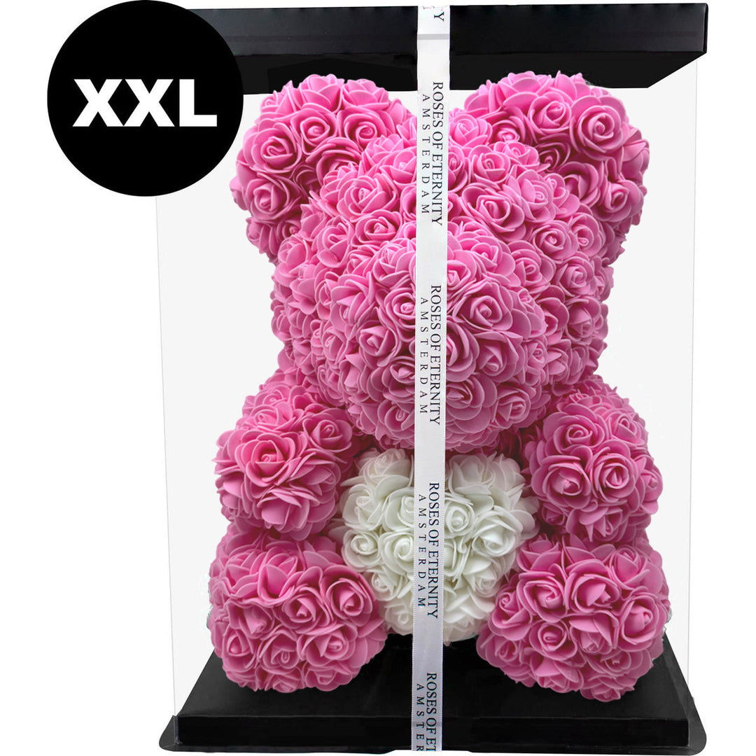Liebevoller Rosenbär aus Schaumstoffrosen, handgemacht. Ideales Geschenk für Jubiläen, Liebe & Heimdekoration.
