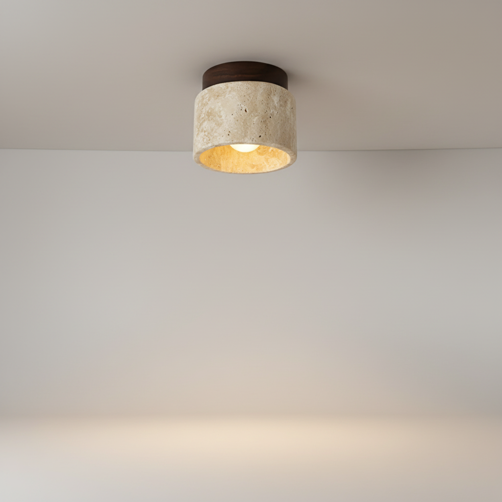 Energieeffizientes LED Einbau Downlight Walnuss in rustikal-moderner Holzoptik für Ambiente Beleuchtung.