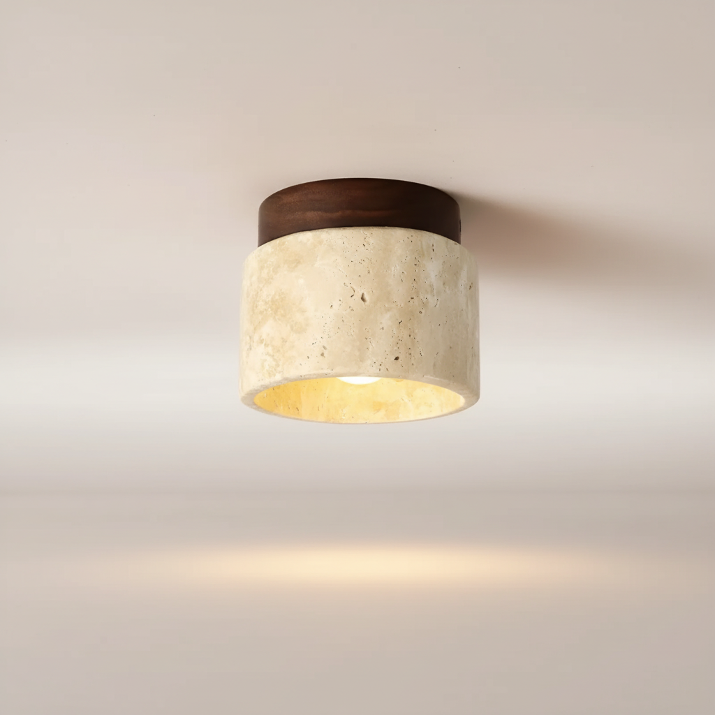 Elegantes LED Deckenleuchten Downlight in rustikaler Walnuss Holzoptik. Modern & energieeffizient für schönes Ambiente.