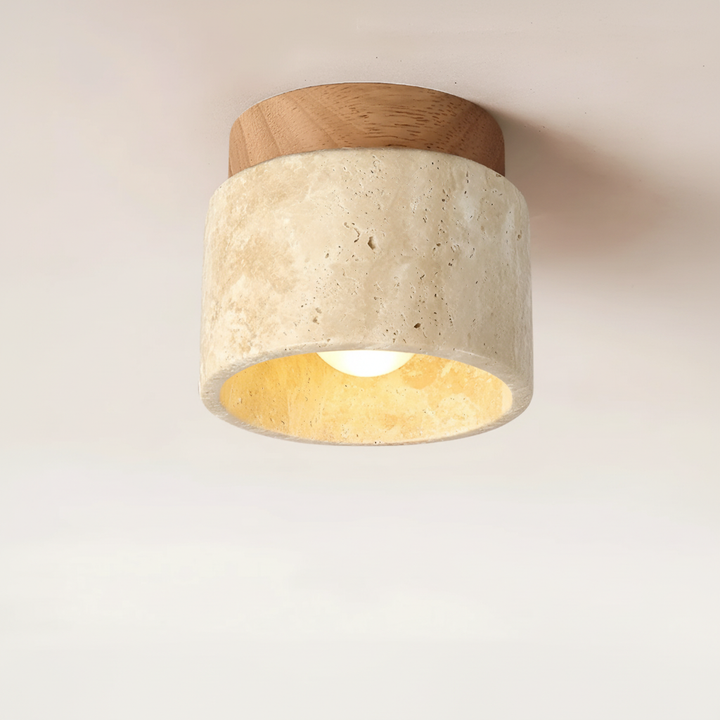 Stoneglow LED Downlight: Rustikal-moderne Einbauleuchte in Walnuss-Optik für warmes, stimmungsvolles Ambiente.