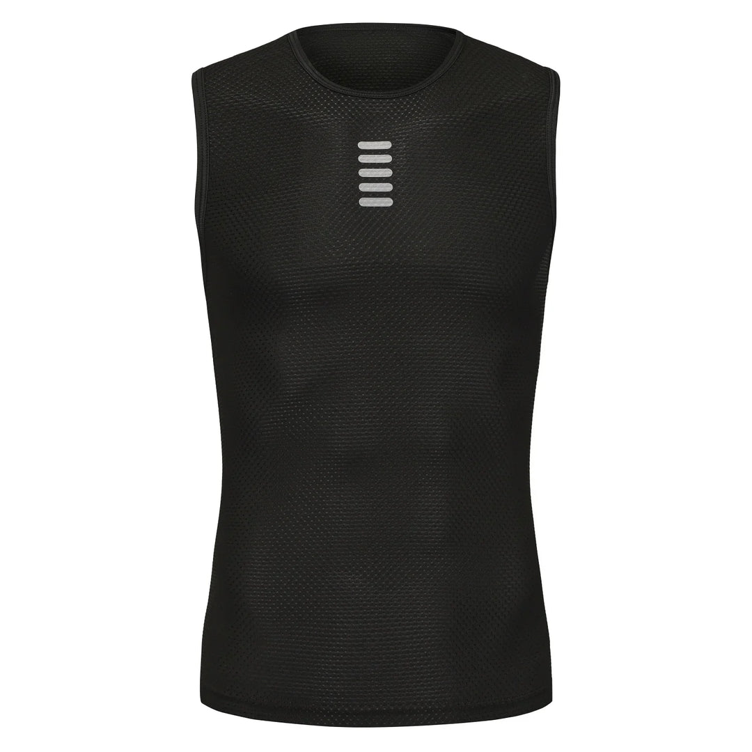 Ergonomisch geschnittenes ärmelloses Herren Radsport Baselayer Trikot für uneingeschränkte Bewegung.