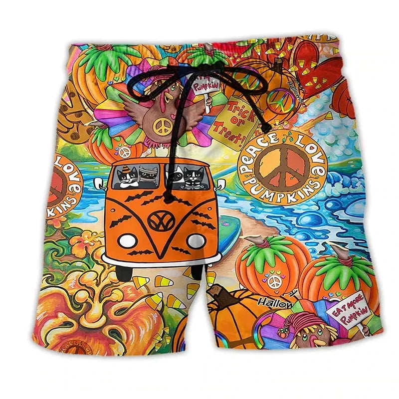 Herren Boardshorts Graffiti Print, schnelltrocknend. Perfekt für Schwimmen, Strand und Outdoor-Aktivitäten im Sommer.