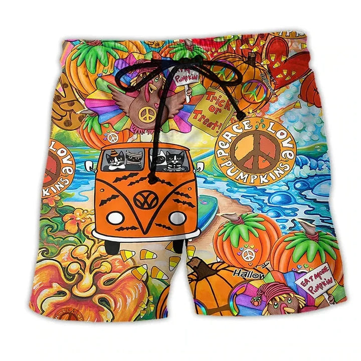 Herren Boardshorts Graffiti Print, schnelltrocknend. Perfekt für Schwimmen, Strand und Outdoor-Aktivitäten im Sommer.