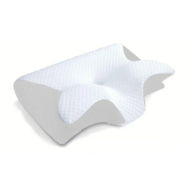 Konturiertes Nackenstützkissen mit Memory Foam für ergonomische Passform und höchsten Schlafkomfort; 2-in-1.