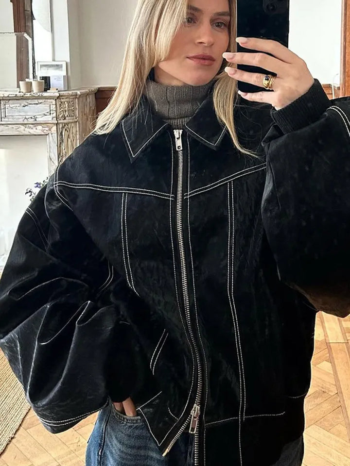 Modische Damen Freizeitjacke Oversized. Bequeme Herbst- & Wintermode, vielseitige Outerwear für den Alltag.