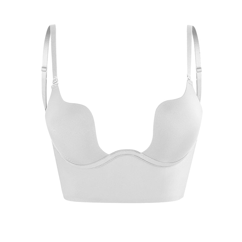Nahtlose Damen Lingerie: Rückenfreier Push-up BH für unsichtbaren Halt. Perfekt für festliche Mode & Komfort.