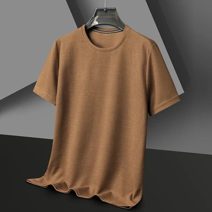 Stylisches Herren Freizeit T-Shirt, Kurzarm, mit Waffelmuster und Rundhals.