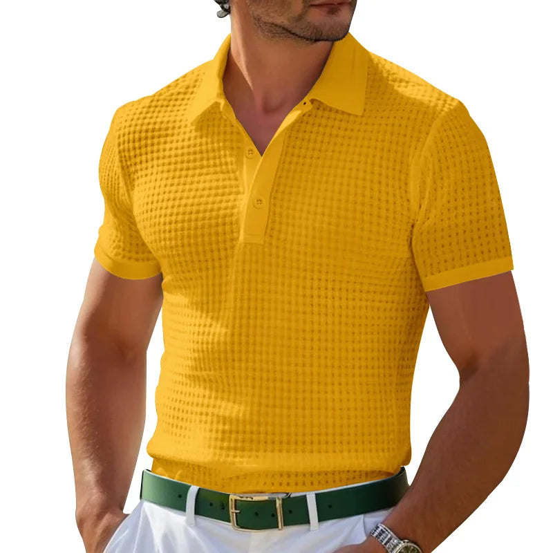Herren Poloshirt Kurzarm mit feiner Struktur. Perfekt für Sommer-Freizeit & Casual-Looks.