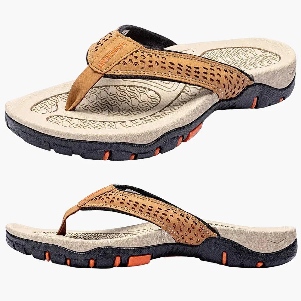 Herren Zehentrenner-Sandalen, orthopädische Fußgewölbestütze für Komfort im Alltag & am Strand.