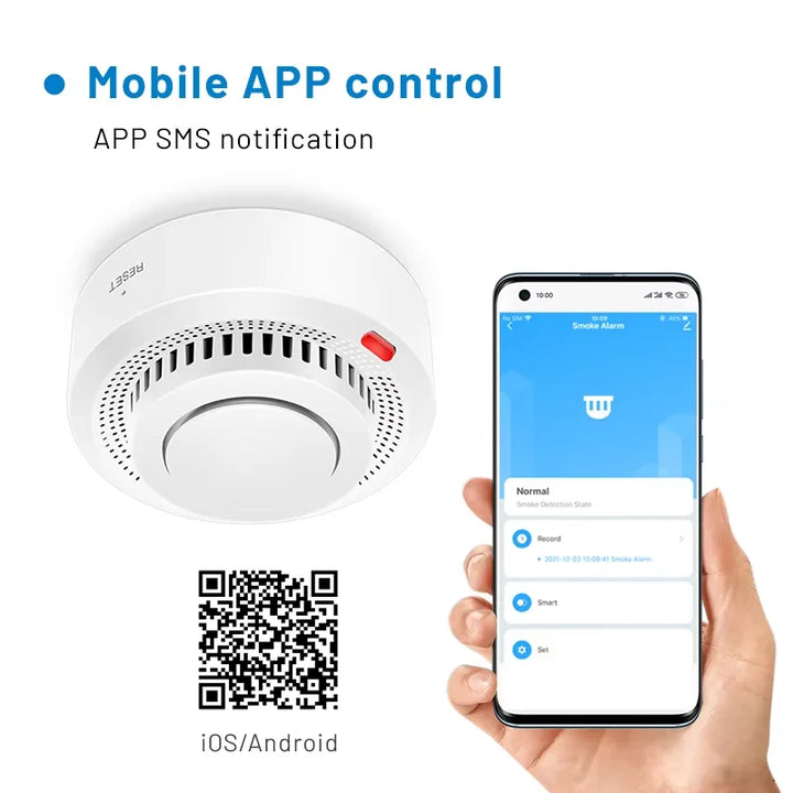 Moderner WLAN Feuermelder, einfache Installation, effektiver Brandschutz Detektor für Ihr Zuhause.