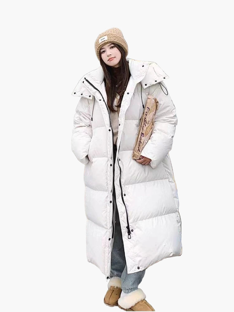 Kuscheliger, langer Damen Pufferjacke Wintermantel oversized. Perfekt für Damen, die Wärme und Stil suchen.