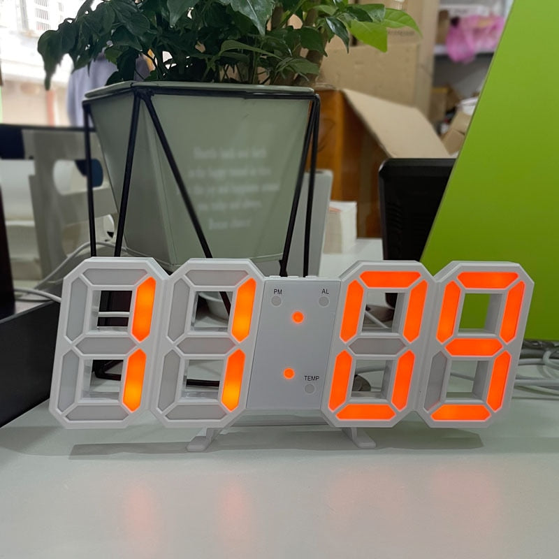 Elegante LED-Digitaluhr mit Wecker, Datumsanzeige und Nachtmodus, perfekt als stilvolle Wohn-Dekoration.