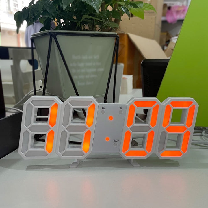 Elegante LED-Digitaluhr mit Wecker, Datumsanzeige und Nachtmodus, perfekt als stilvolle Wohn-Dekoration.