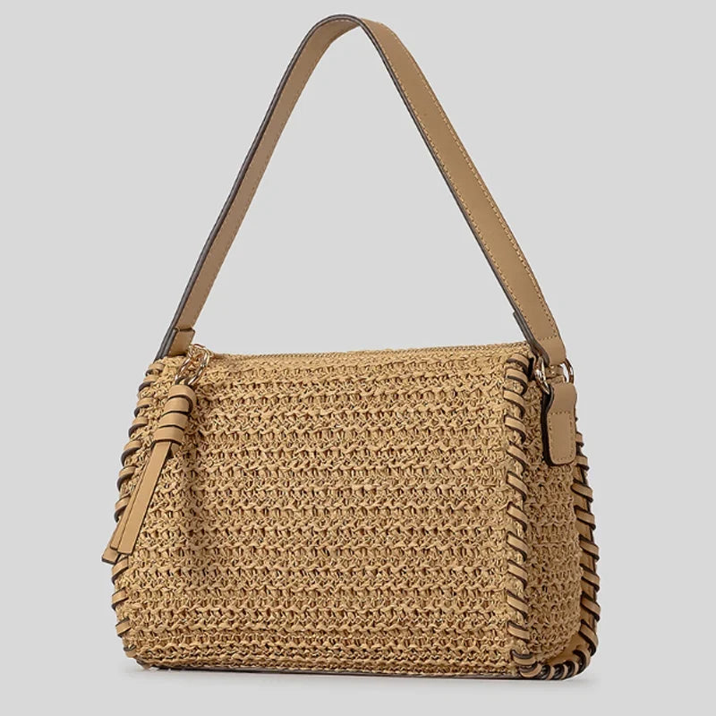 Trendige geflochtene Damen Schultertasche, vielseitig kombinierbar, ideal für Freizeit & Büro, Fashion Statement.