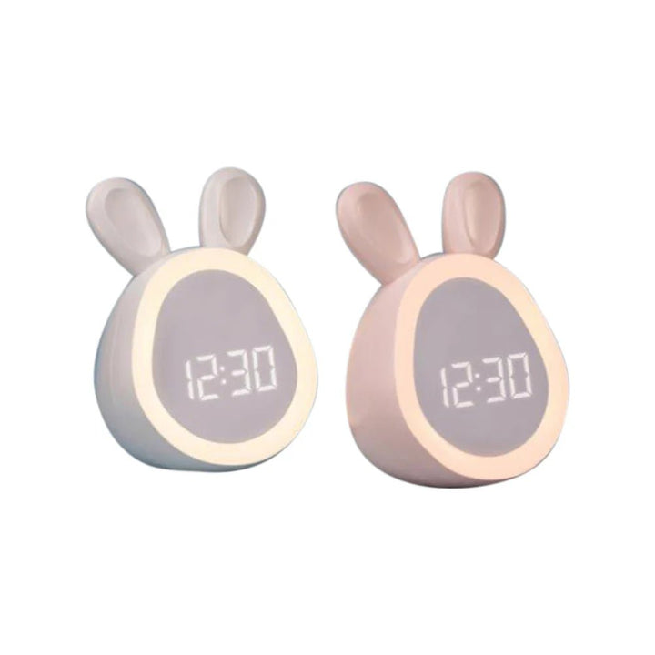 Funktionaler Kinderwecker: Hase mit LED-Nachtlicht, dimmbar und tragbar (Akkuwecker).