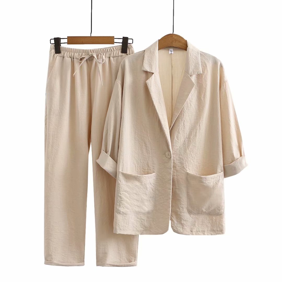 Stilvolles Damen Sommer Kombi-Set, perfekt als Zweiteiler für elegante Anlässe oder lässige Sommerabende.