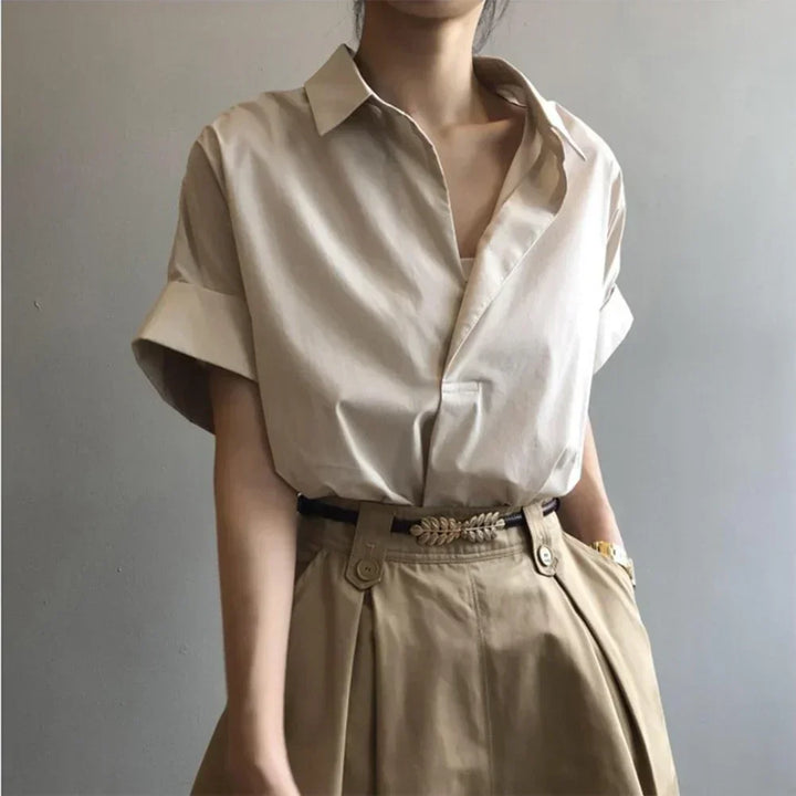 Elegante Damen Bluse mit atmungsaktiven Fledermausärmeln, leicht und perfekt für Frühling & Sommer.