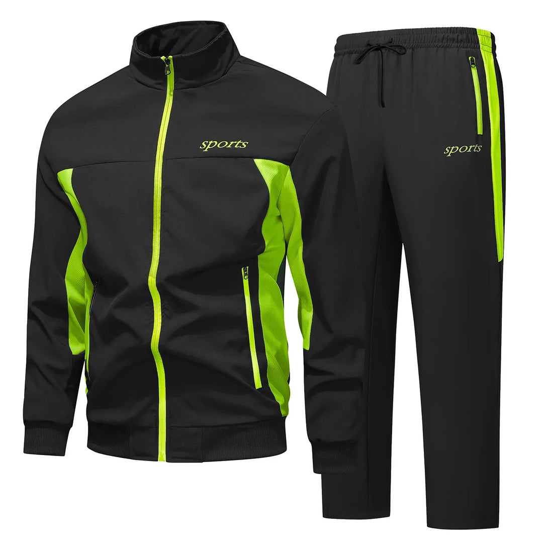 Herren Sportlicher Trainingsanzug, marineblau, bequem. Zweiteiler für Fitness, Jogging & aktive Freizeit.