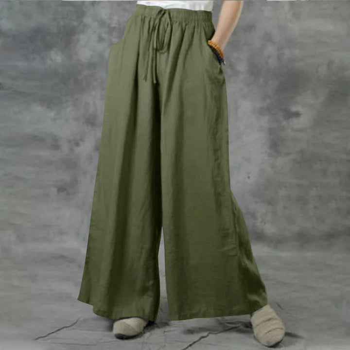 Damen-Komforthose: Weite Hose mit elastischem Bund, ideal für entspannte Tage und sommerliche Outfits.
