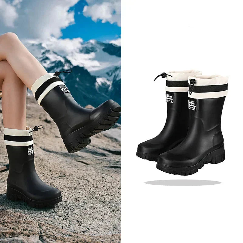 Outdoor-taugliche Damen Regenstiefel Arlena. Retro Look, wasserdicht & sichere Antirutschsohle.