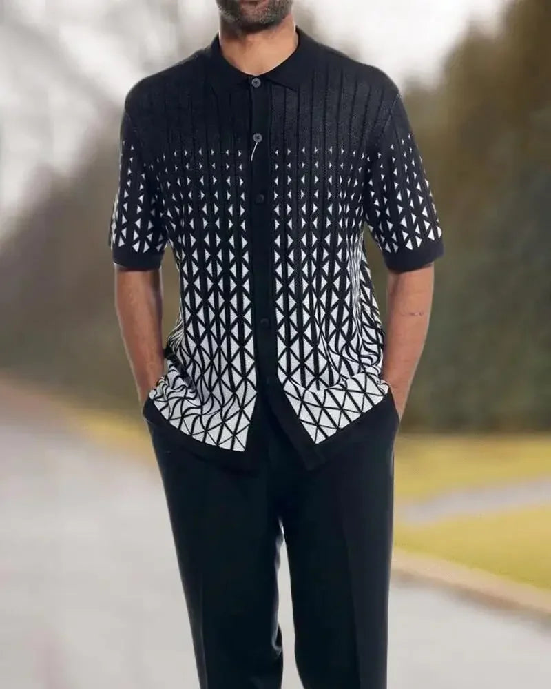Stilvoller Herren Zweiteiler: Modernes Hemd und Hose für einen entspannten, aber schicken Look.