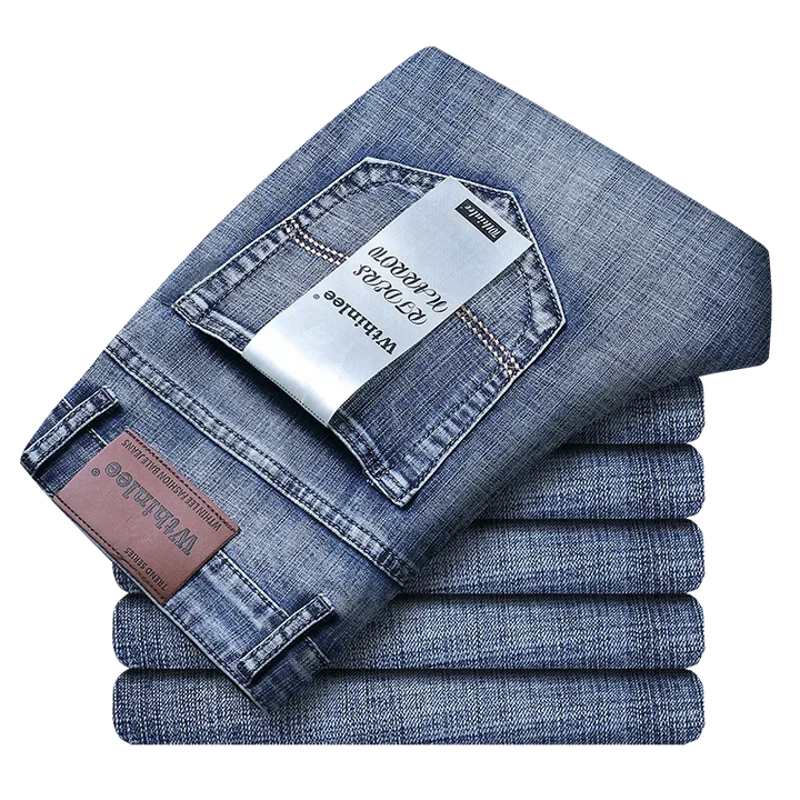 Stilvolle Herren-Jeans mit geradem Bein in Grau. Zeitloser Alltagsbegleiter, vielseitig kombinierbar für Herren.