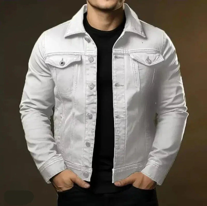 Blaue Herren Jeansjacke Noah, robuste Baumwoll-Denimjacke als bequeme Freizeitjacke für Männer.